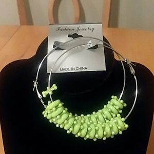Cute lime green fashion earings